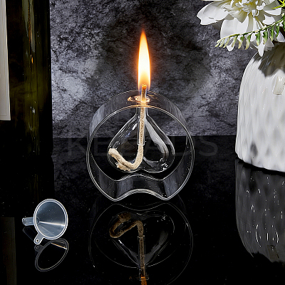 Transparent Glass Candle Holders with Candle Wick DIY-WH0308-997C-1