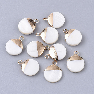 Electroplate Freshwater Shell Pendants SHEL-S276-61A-1