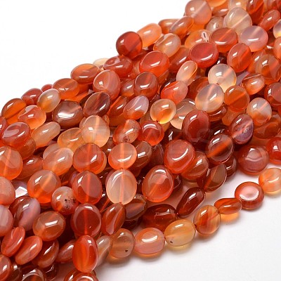 Dyed Natural Carnelian Nuggets Beads Strands G-J336-19-1