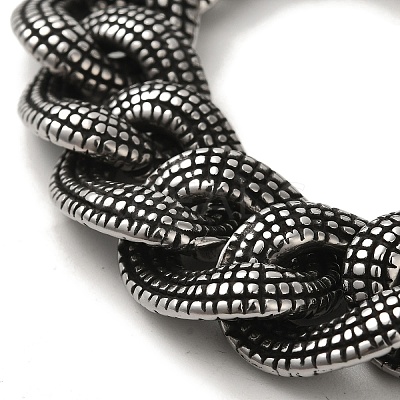 304 Stainless Steel Cuban Link Chain Bracelets for Women Men BJEW-Q341-06C-AS-1