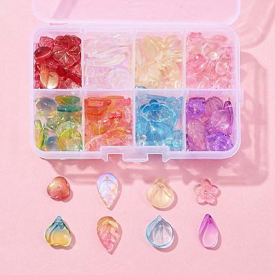 80Pcs 8 Colors Electroplate Transparent Glass Beads EGLA-FS0001-39-1