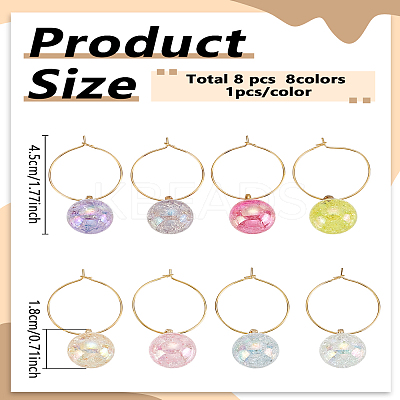 8Pcs Glass Wine Glass Charms AJEW-LP00013-1