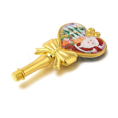 Christmas Santa Claus Print Brass & Resin Wax Stamp Handles AJEW-A058-02B-1