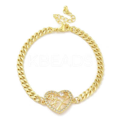 Brass Micro Pave Cubic Zirconia Link Bracelets LS-BJEW-S158-13G-B-1