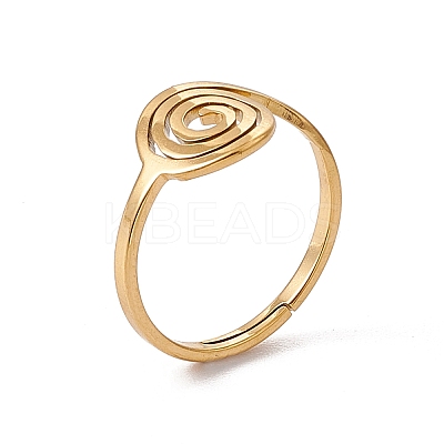 Ion Plating(IP) 201 Stainless Steel Vortex Adjustable Ring for Women RJEW-C045-07G-1
