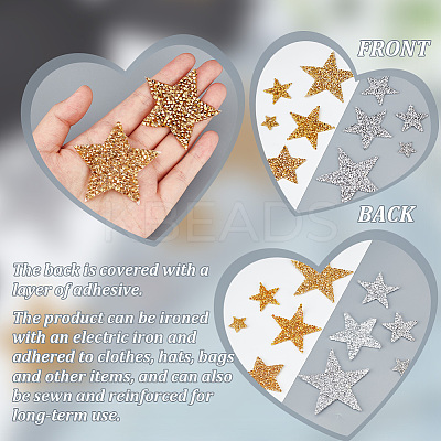 42Pcs 10 Style Star Glitter Hotfix Rhinestone FIND-PH0017-02-1