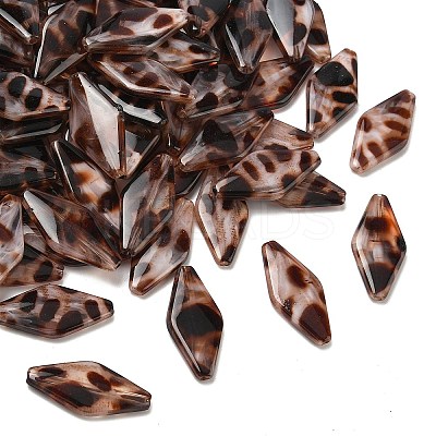 Opaque Acrylic Imitation Leopard Print Beads OACR-B052-06-1