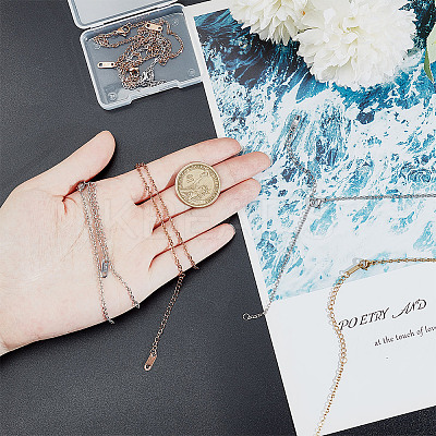 12Pcs 3 Colors 304 Stainless Steel Cable Chains Bracelet Making BJEW-DR0001-03-1