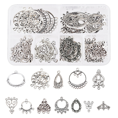 48Pcs 12 Styles Alloy Links PALLOY-SC0003-61AS-1