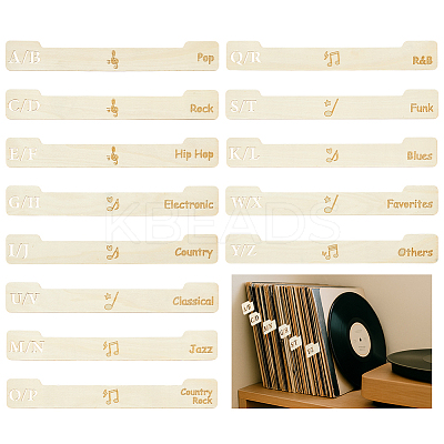 Poplar Wood Vinyl Record Divider AJEW-WH0070-56A-1
