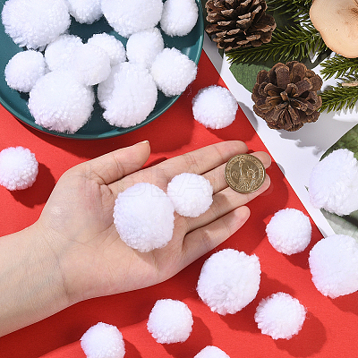 24Pcs 2 Styles Wool Soft Pompom Ball DIY-SC0031-39-1