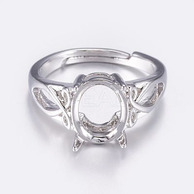 Adjustable Brass Solitaire Ring Settings X-KK-G330-09P-1