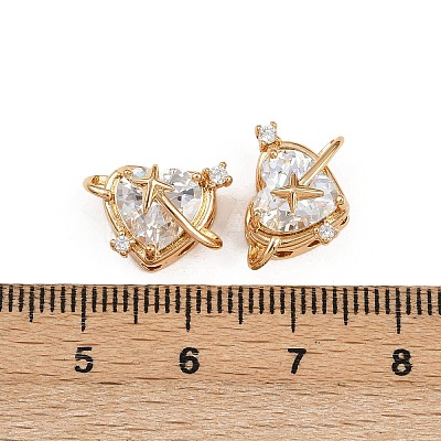 Brass Micro Pave Cubic Zirconia Beads KK-C115-16G-1