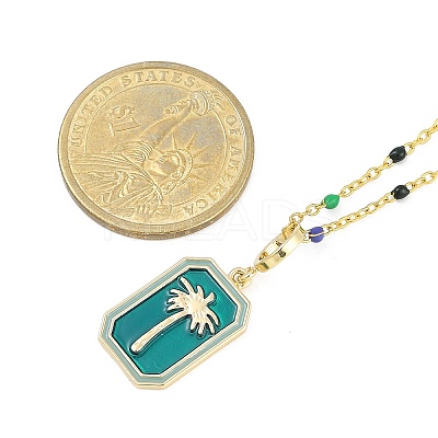 Brass Pendant Necklaces NJEW-R006-01G-02-1
