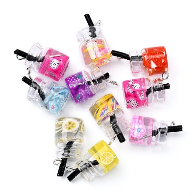 Glass Bottle Pendants X-GLAA-S181-04-1