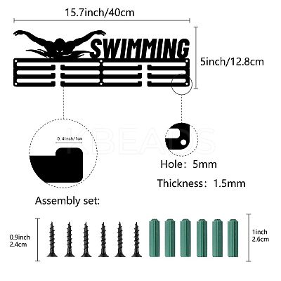 Fashion Iron Medal Hanger Holder Display Wall Rack ODIS-WH0021-118-1