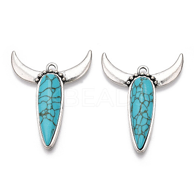 Synthetic Turquoise Pendants FIND-TADZ0001-10AS-1