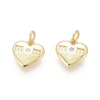 Golden Plated Brass Charms LS-ZIRC-L087-041G-1