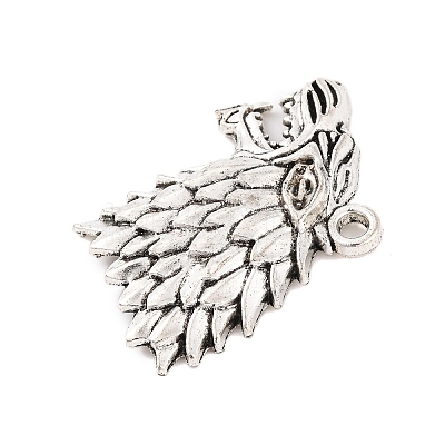 Wolf Tibetan Style Alloy Pendants TIBEP-S295-64AS-RS-1