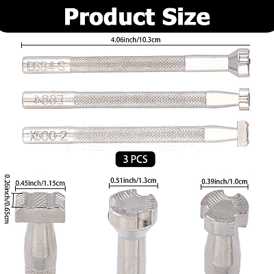 3Pcs 3 Styles Steel Leather Stamping Tools TOOL-CL0001-02-1