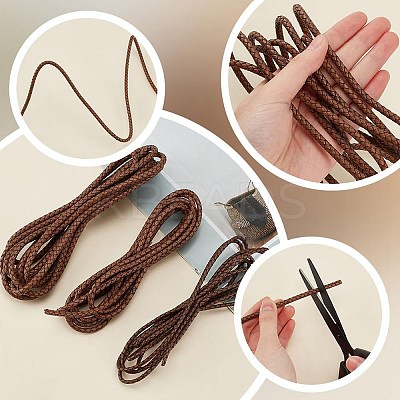 7.5M 3 Styles Round Braided Leather Cord OCOR-AR0001-68-1