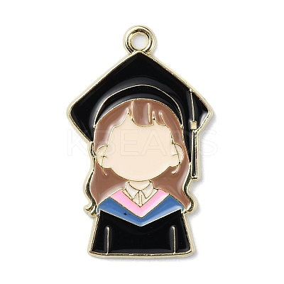 Graduation Theme Alloy Enamel Pendants ENAM-G226-01A-1