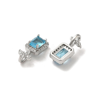 Brass Micro Pave Cubic Zirconia and Glass Pendants KK-H455-20P-1