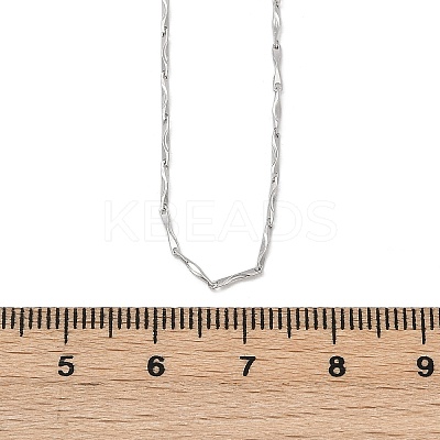 925 Sterling Silver Twisted Bar Link Chain Necklaces NJEW-H056-01B-P-1