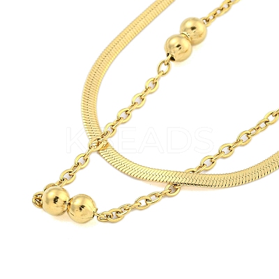 Ion Plating(IP) 304 Stainless Steel Multi Layered Necklaces LS-NJEW-S426-06G-1