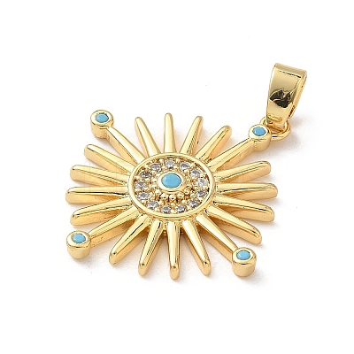 Brass Micro Pave Cubic Zirconia Pendants KK-F905-18G-03-1