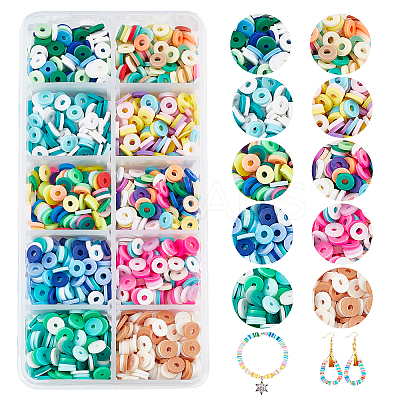2500Pcs 10 Colors Handmade Polymer Clay Beads Strands CLAY-AR0001-24A-1
