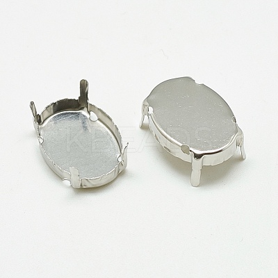 Non-Tarnish 201 Stainless Steel Sew on Prong Settings STAS-T032-03-13x18mm-1