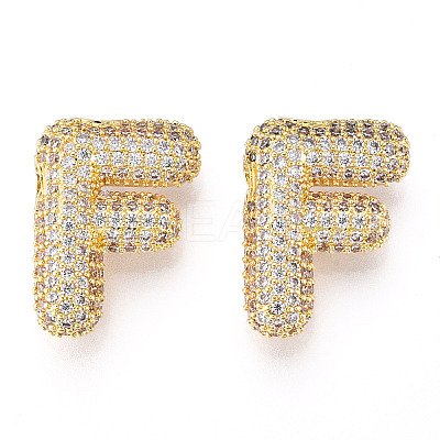 Brass Micro Pave Cubic Zirconia Pendants KK-N254-06G-F-1
