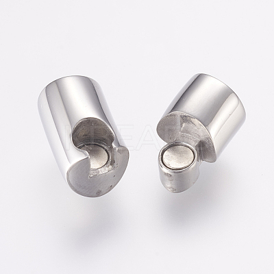Tarnish Resistant 304 Stainless Steel Magnetic Clasps with Glue-in Ends STAS-E138-04P-1