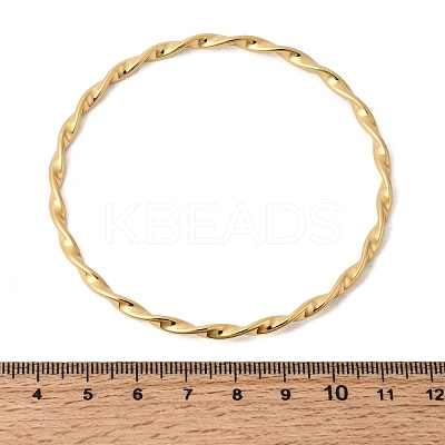 Twisted Rope 304 Stainless Steel Bangles for Women BJEW-D408-07G-1