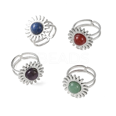 Stainless Steel Cuff Open Rings RJEW-JR01078-02-1