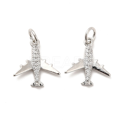 Rack Plating Brass Micro Pave Cubic Zirconia Charms KK-K270-39P-1