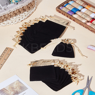 Rectangle Velvet Jewelry Pouches Bags ABAG-LP0001-23A-01-1
