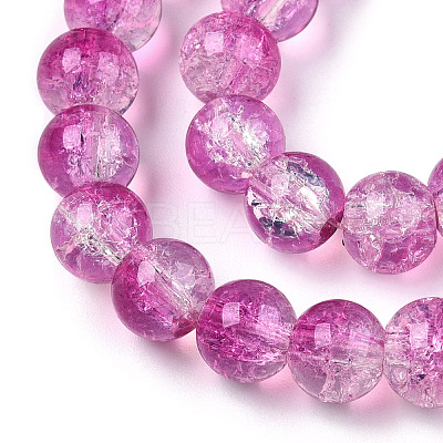 Transparent Crackle Baking Paint Glass Beads X1-DGLA-T003-01B-09-1