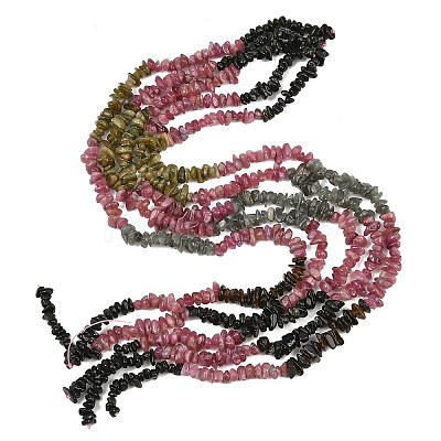 Natural Multicolor Tourmaline Chip Bead Strands G-M298-15A-1