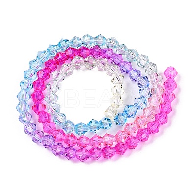 Gradient Color Baking Paint Glass Bead Strands DGLA-A039-T6mm-A08-1