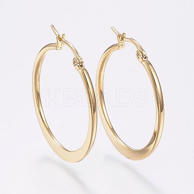 304 Stainless Steel Hoop Earrings EJEW-F105-21G-1