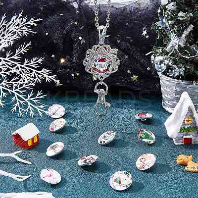 DIY Half Round Pendant Necklace Making Kits DIY-SC0019-99G-1