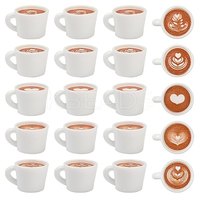 15Pcs 5 Styles Opaque Resin Drink Pendants FIND-YW0007-46-1