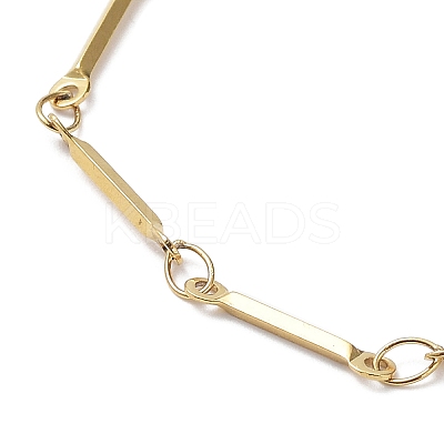 Ion Plating(IP) 304 Stainless Steel Bar Link Chain Bracelets BJEW-K226-10G-1