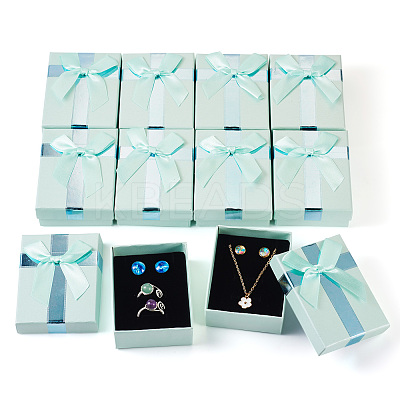 Rectangle Paper Jewelry Gift Boxes with Bowknot CON-TAC0010-89A-1