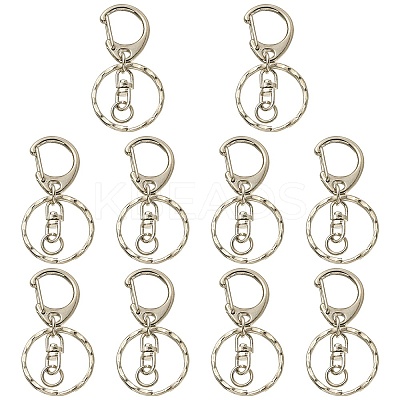 10Pcs Alloy Keychain Clasp Findings PALLOY-YW026-02-1