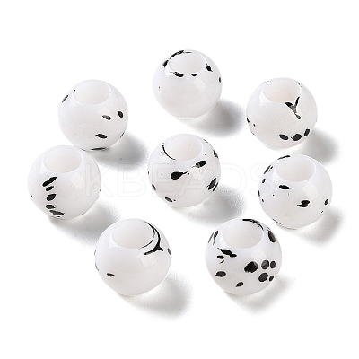Spray Painted ABS Plastic European Beads KY-G033-01B-01-1