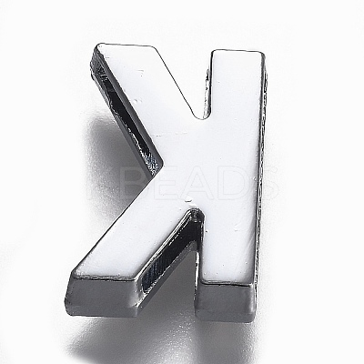 Alloy Letter Slide Charms RB-F034-01K-P-RS-1
