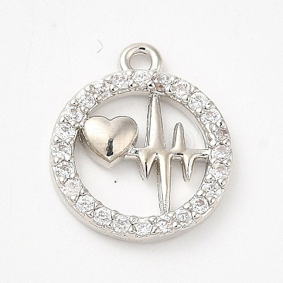 Brass Micro Pave Cubic Zirconia Pendants KK-Q772-02P-1